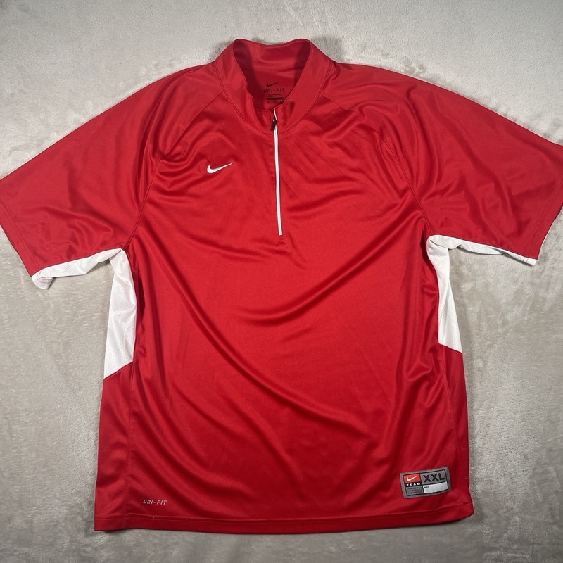 Nike Men's Team Victory 1/4 Zip Basketball Shooting Shirt Mens XXL Red gallery