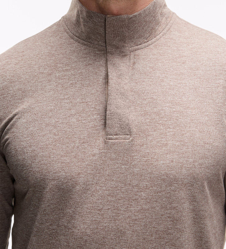 Peloton Dreamblend Snap Placket Pullover Loungewear Taupe Grey Men's Size Medium gallery
