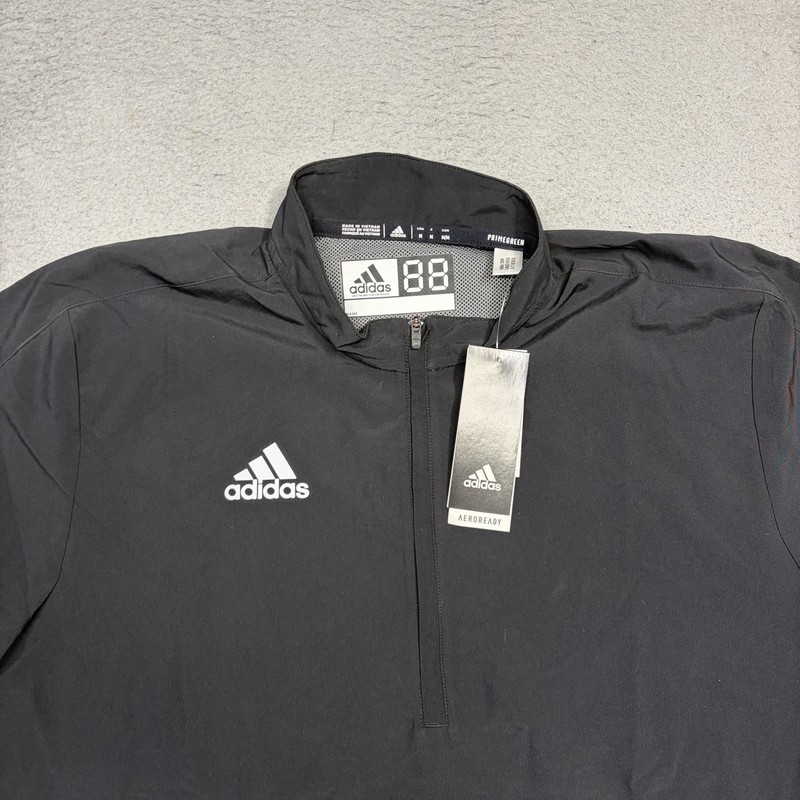 Adidas Sideline 1/4 Zip Pullover Jacket Men’s Medium Black Short Sleeve GM2498 gallery