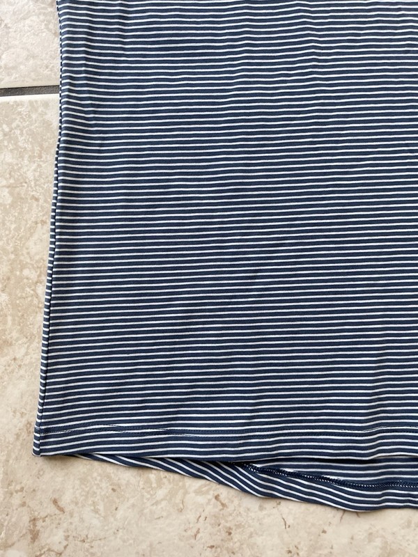Lululemon 5 Year Basic Tee Men’s Short Sleeve Blue Large Stripe Barry's T-Shirt gallery