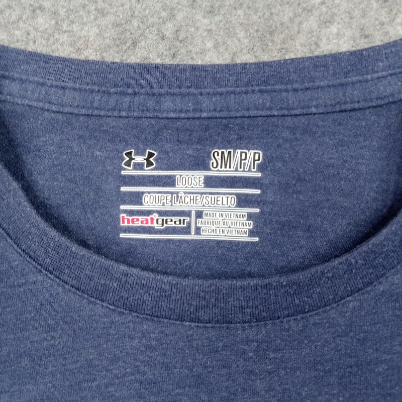 Under Armour Shirt Mens Small Navy Blue HeatGear Long Sleeve Loose Fit Athletic gallery