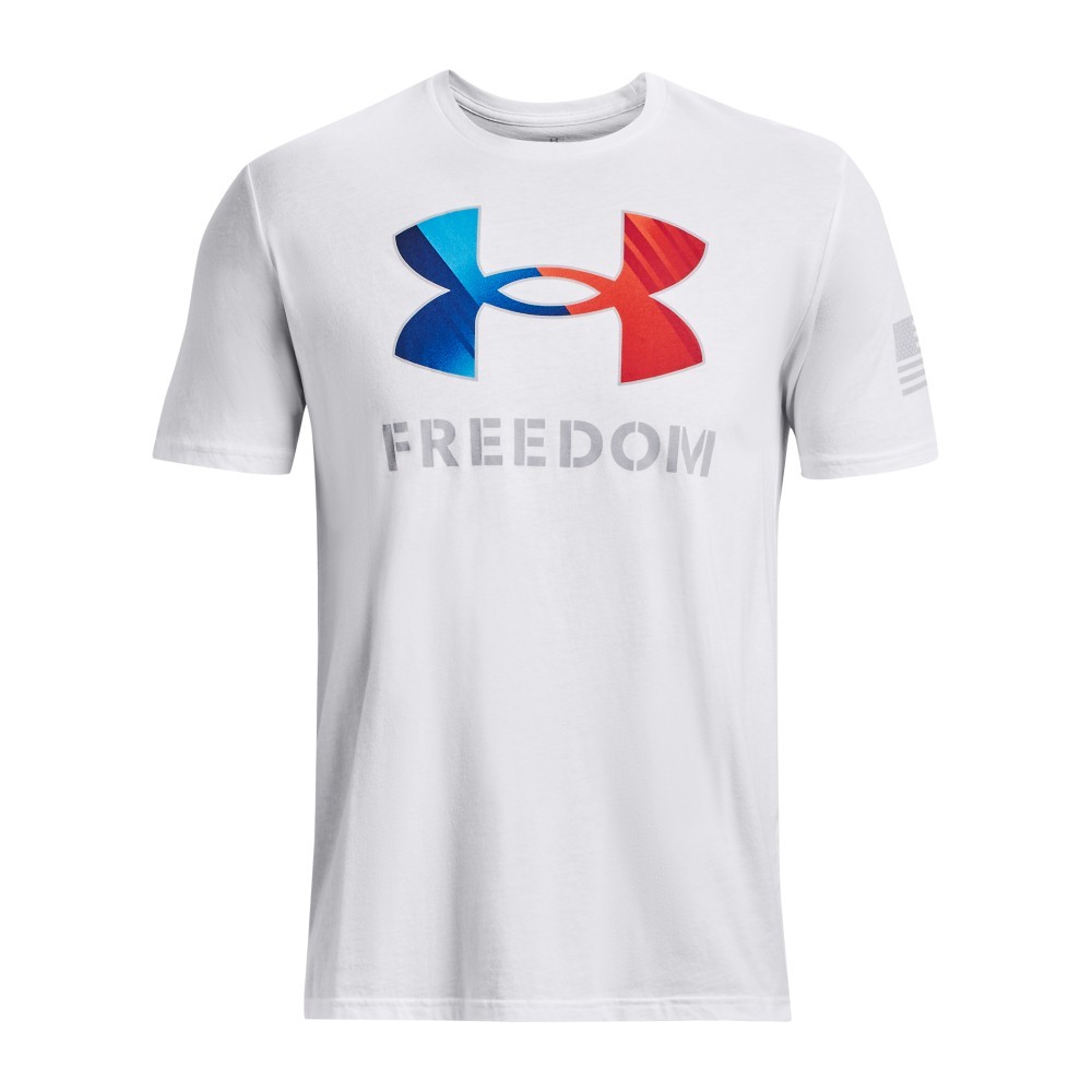Under Armour 1373894 Men's UA Freedom Amp Logo T-Shirt, White, X-Large