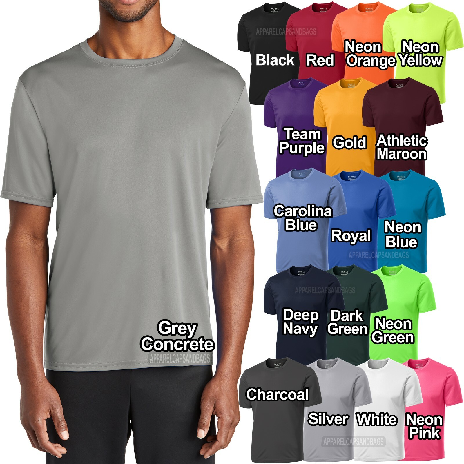 Mens Moisture Wicking T-Shirt Dri Fit Workout Gym Exercise Tee XS-XL 2XL 3XL 4XL gallery