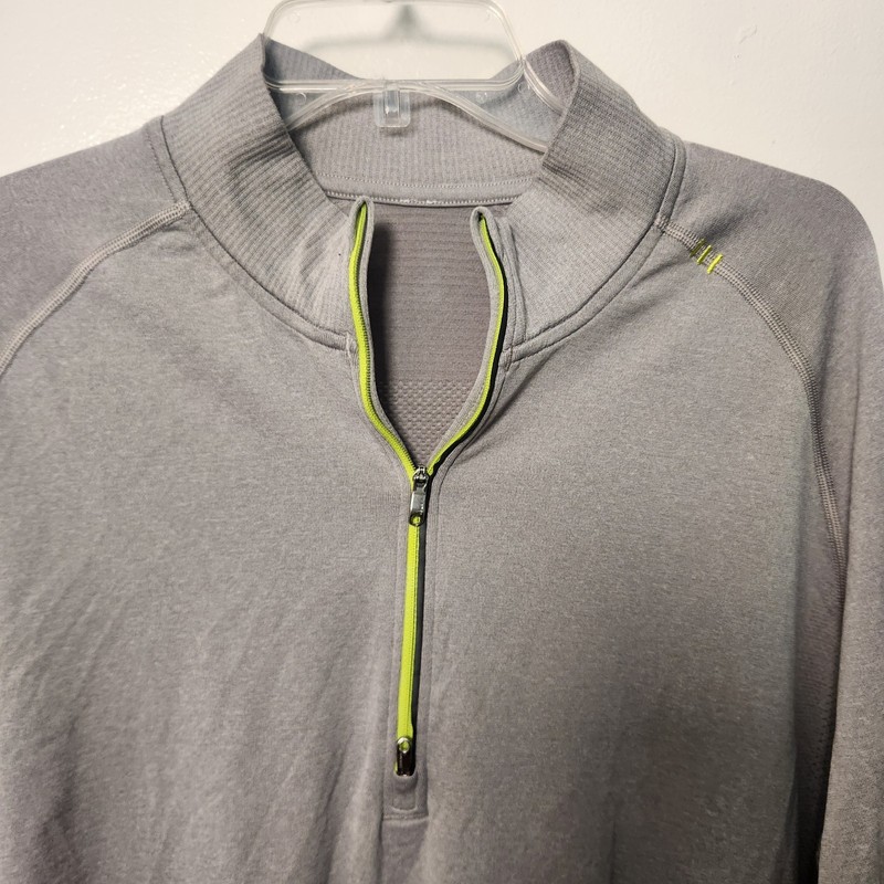 Lululemon Soft Jersey Half Zip Men's Gray Thumbholes Medium Believe in Yourself gallery