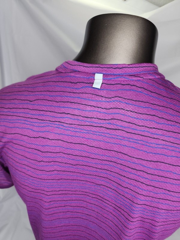 Nike Tailwind Running Shirt SZ L Men's Striped 872018 Berry Blue Training gallery