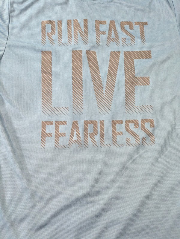 Nike Running Shirt Men's Medium Blue Short Sleeve Dri-Fit Run Fast Live Fearless gallery