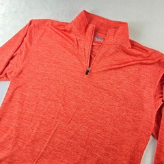 Oxford America Mens Large Red Heathered Quarter Zip Pullover Golf Shirt
