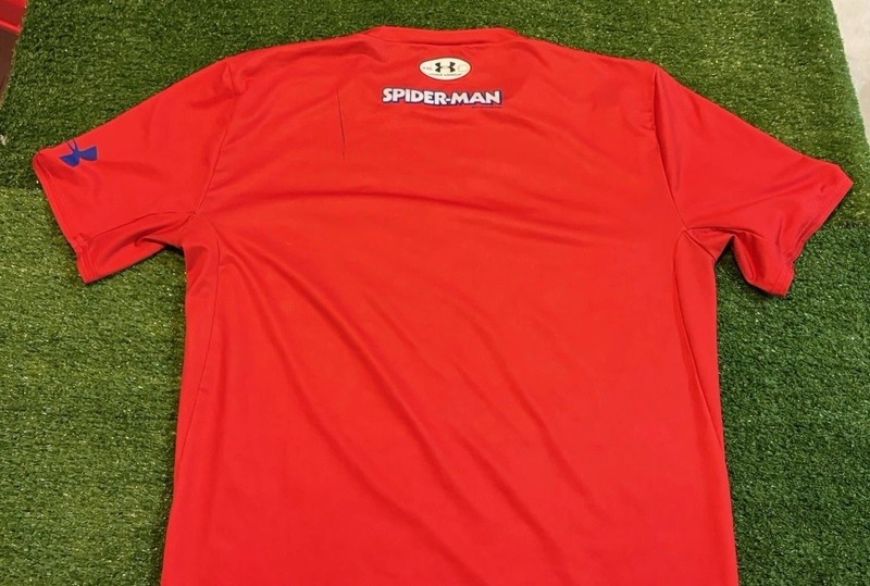 Under Armour shirt mens 2XL red blue spiderman marvel compression football gallery