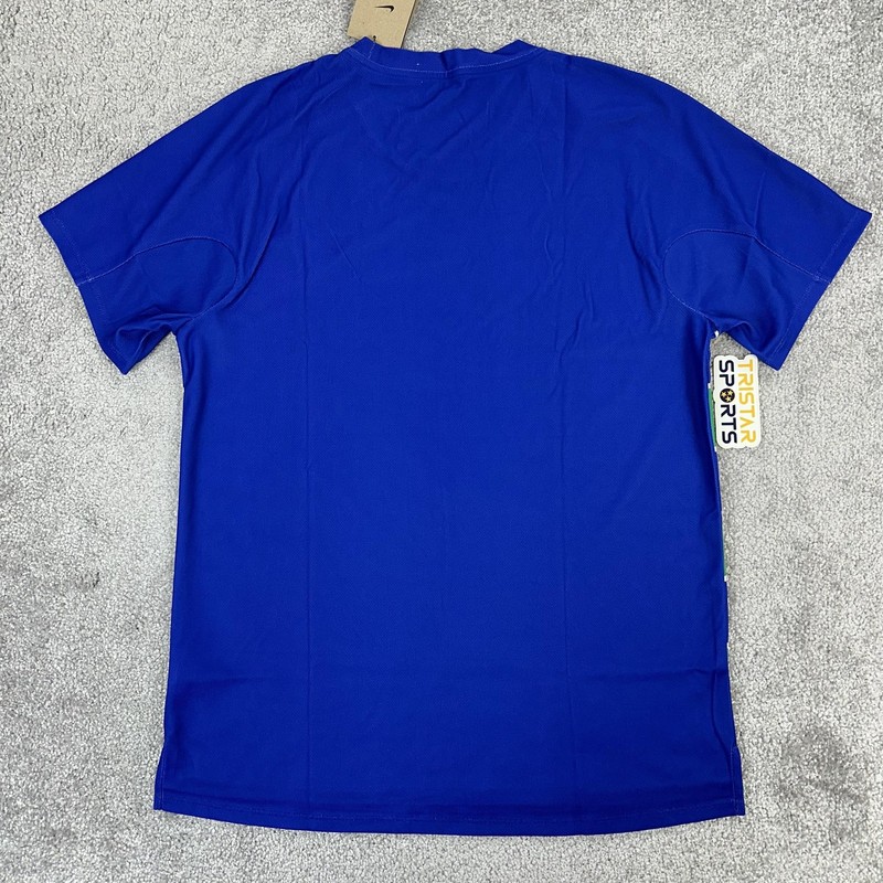 Nike Court Dri-FIT ADV Tennis Shirt Mens Medium Blue Green Striped FZ6934-539 gallery