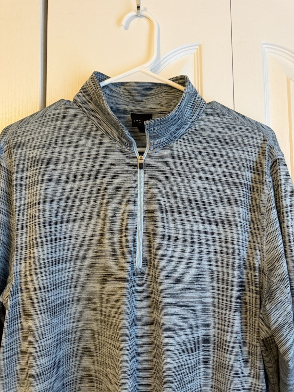 Dunning Golf Pullover Mens Medium Blue Quarter Zip Mock Neck Performance Layer gallery