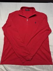 Polo Ralph Lauren Red Lightweight 1/4 Zip Long Sleeve Mens Large – Casual Soft