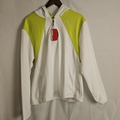 Wilson White Yellow Hooded Pullover Hoodie UPF 30+ Moisture Wicking L Tennis