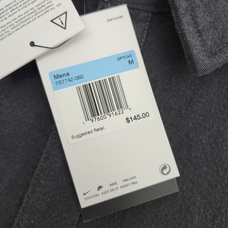 Nike Men Medium Nike Life Long-Sleeve Chamois Field Shirt Anthracite FB7742-060 gallery