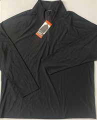 GERRY Mens Active Quarter Zip Regular Pullover Shirt XXL 2XL Quick Dry BLACK NEW