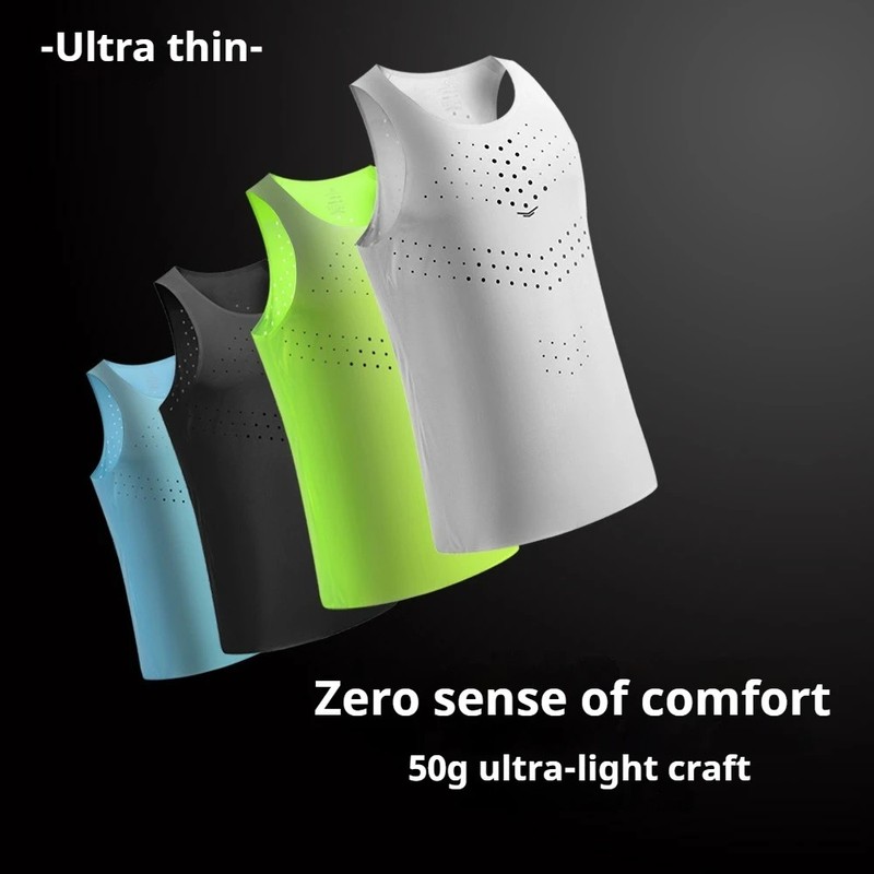 Men's Ultra-Light Quick-Dry Running Vest Summer Breathable Top for Marathon Athl gallery