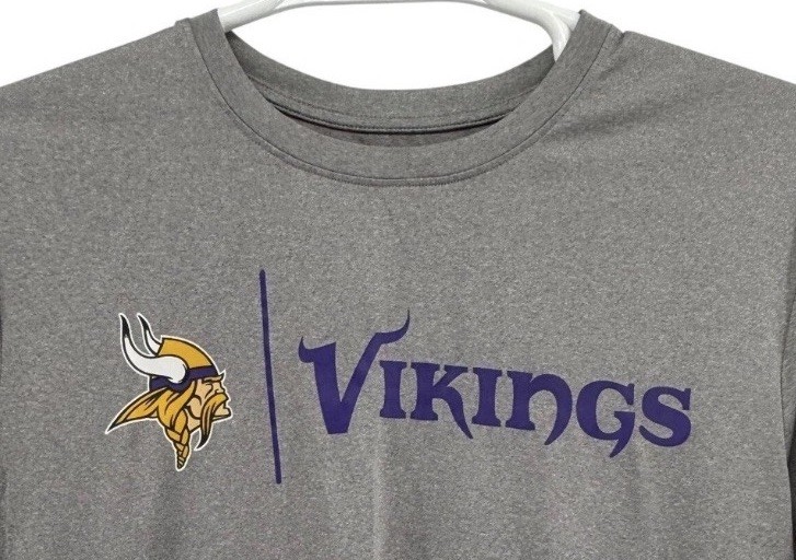 Minnesota Vikings NFL Team Apparel Gray Short Sleeve T Shirt Mens Large