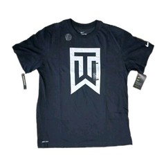 Nike Tiger Woods T-Shirt TW Big Logo Black DC0088-010 DRI-FIT Tee Men’s XL Golf