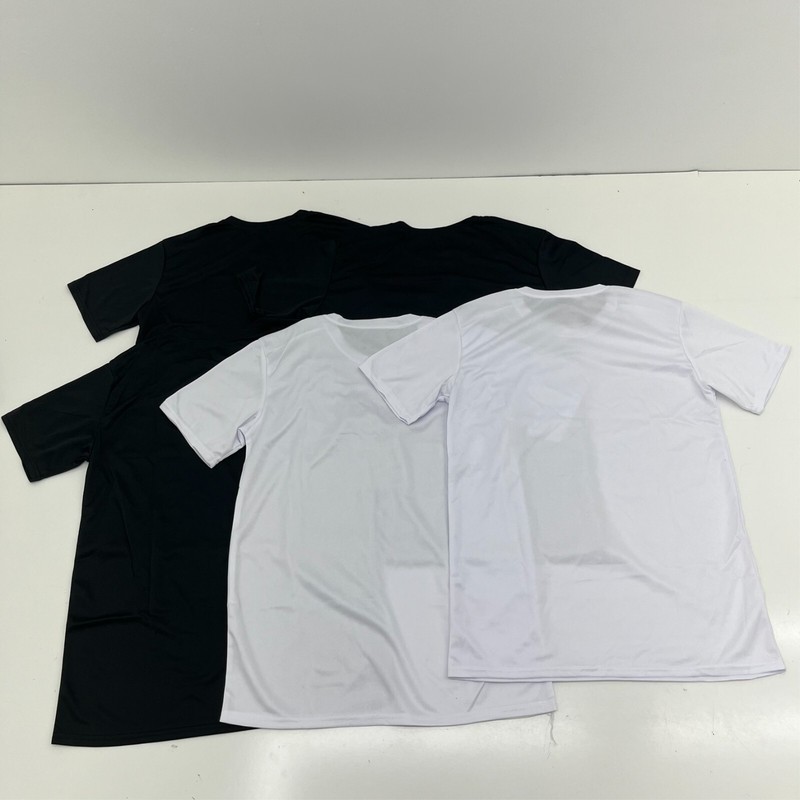 Realessentials White & Black 4 Pack Athletic Short Sleeve T-Shirt Men's Size M gallery