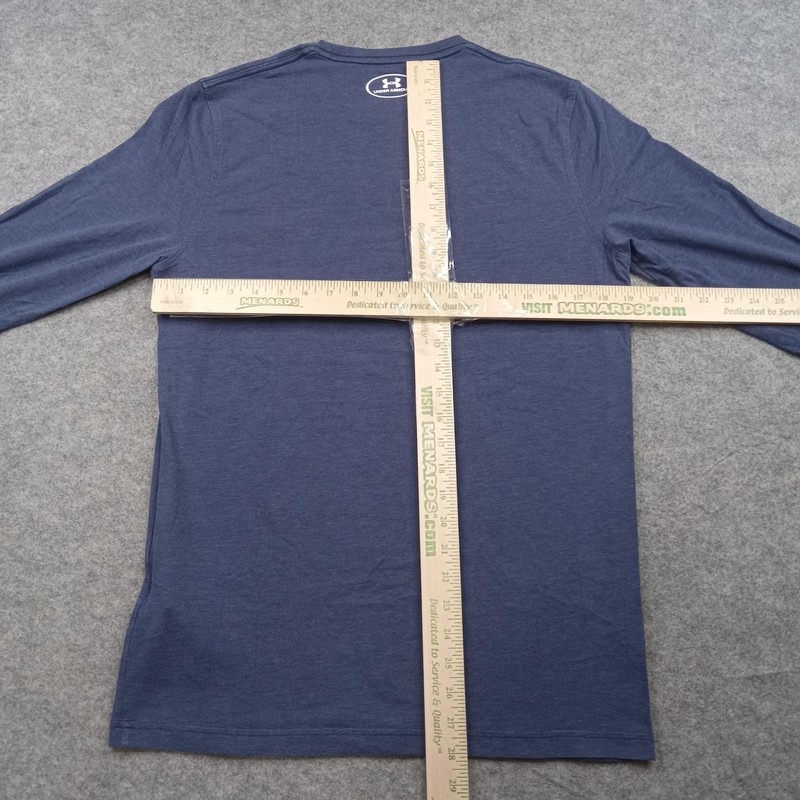 Under Armour Shirt Mens Small Navy Blue HeatGear Long Sleeve Loose Fit Athletic gallery