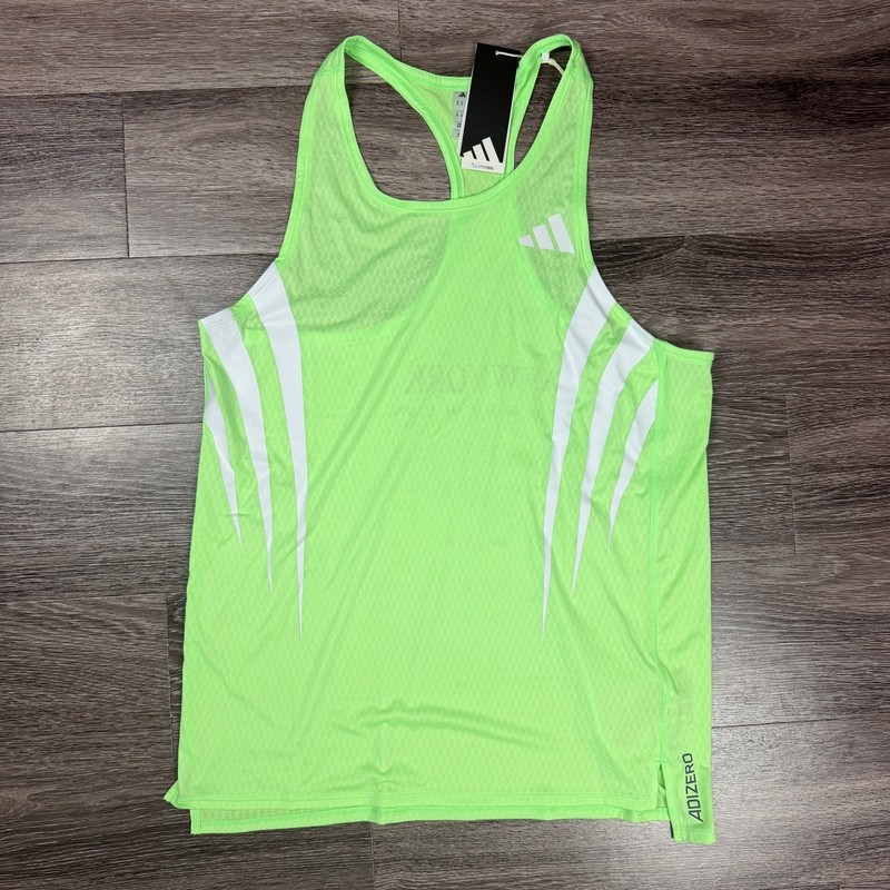 ADIDAS Adizero NYC New York Pro Elite Running Singlet Men's M Lime JY6999 gallery