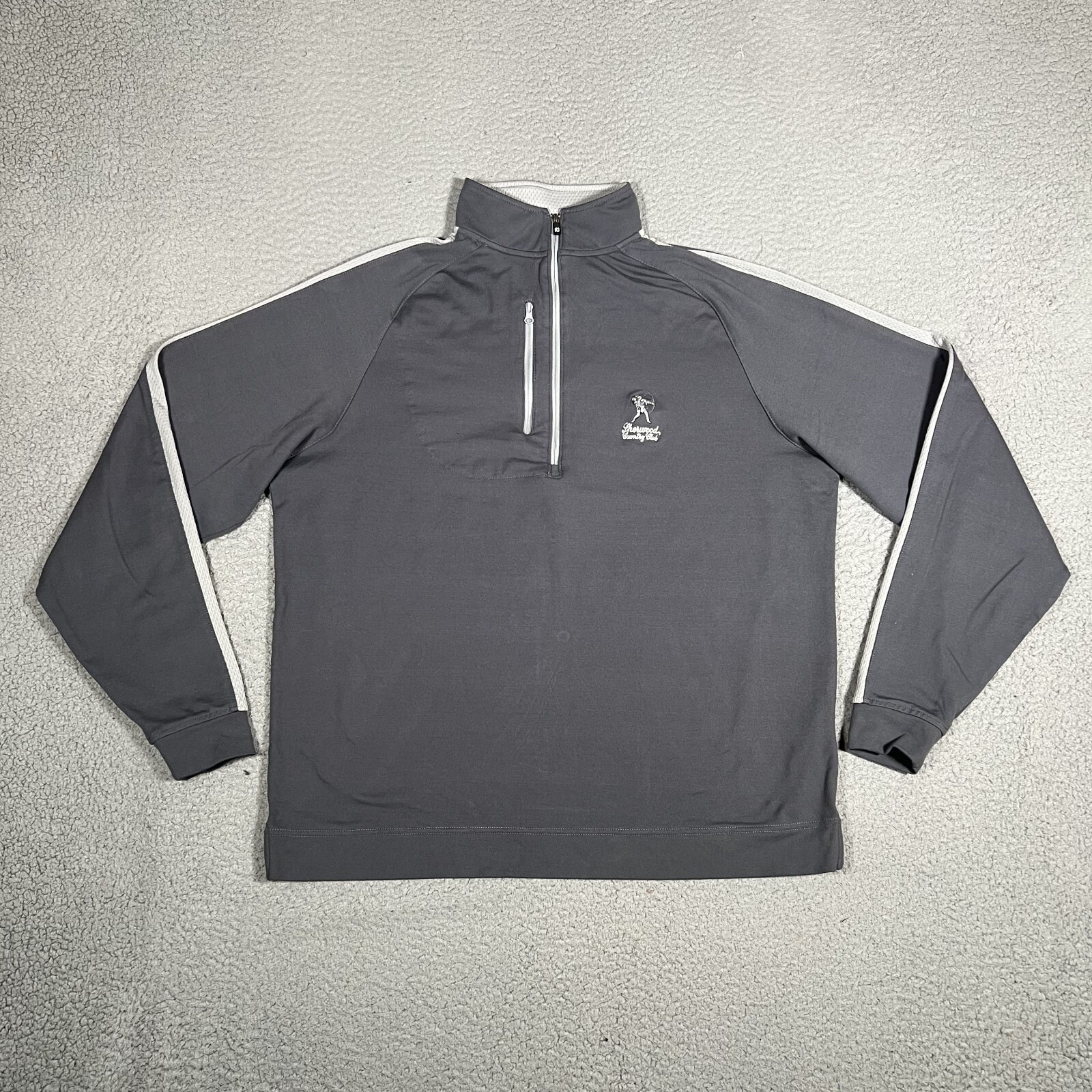 FootJoy Sweater Mens Medium Gray 1/4 Zip Golf Pullover Casual Preppy Sherwood CC gallery