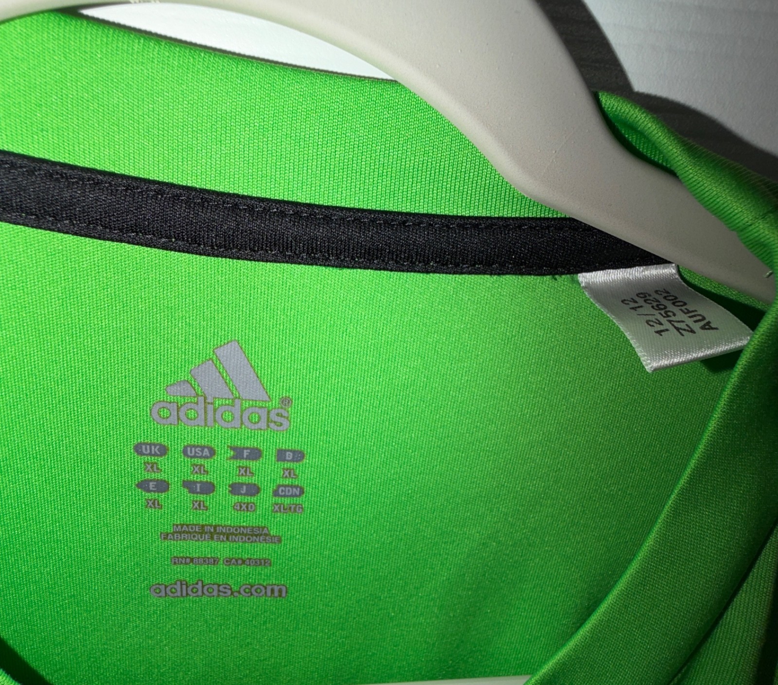 Adidas Lime Green and Black XL Men's Short Sleeve Shirt (8) gallery