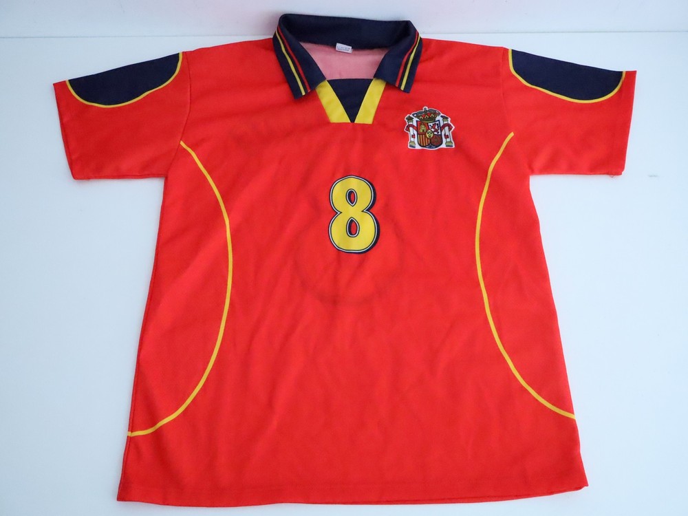 Spain Vintage 1990s Football Shirt #8 Luis Enrique Red Mens M
