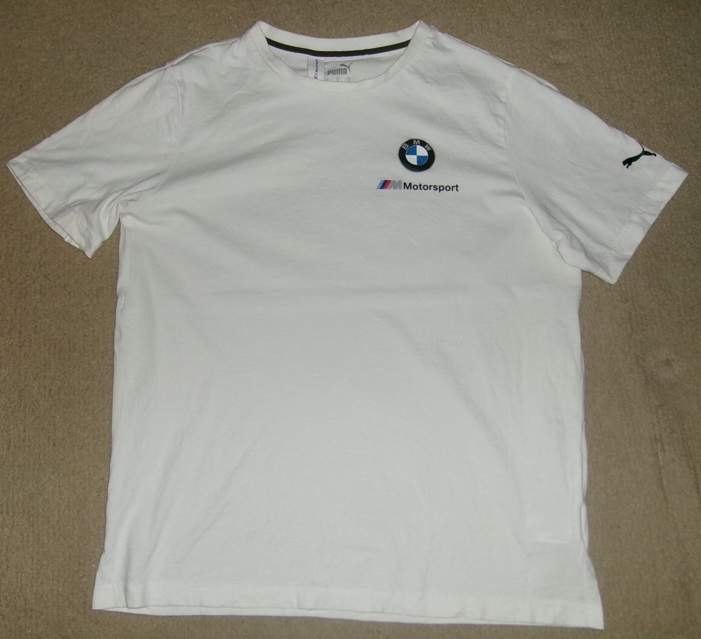 RARE STYLE Authentic BMW MOTORSPORT White PUMA SHIRT L/Large