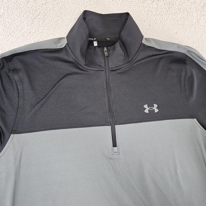 Under Armour Pullover Mens Large Gray Black 1/4 Zip Golf Storm Water Resistant gallery