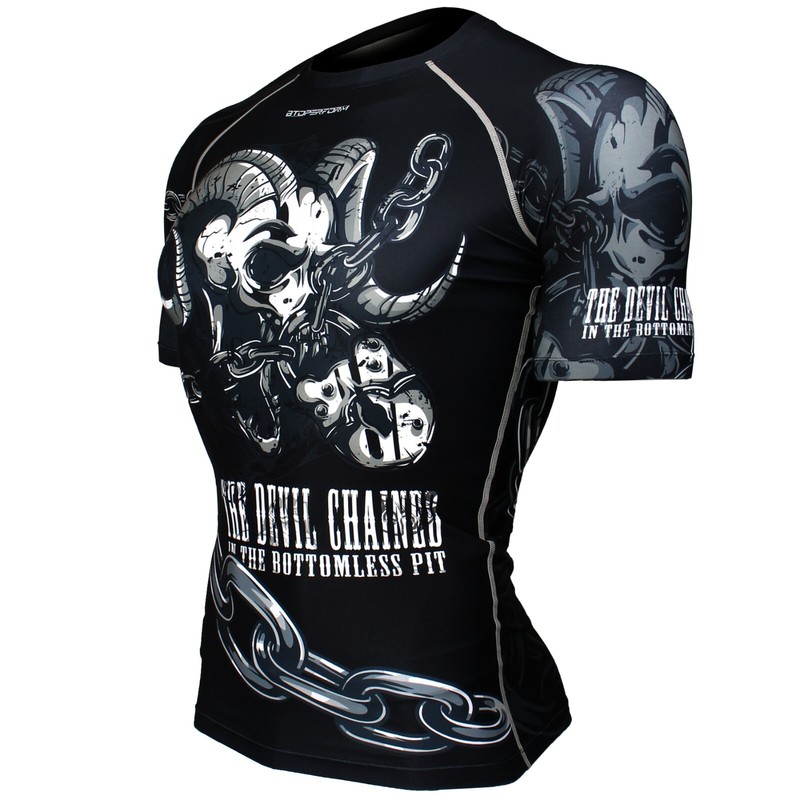 FX-370 DEVIL CHAINED Skin Compression Base layer MMA Rash guard BJJ Water Sports gallery