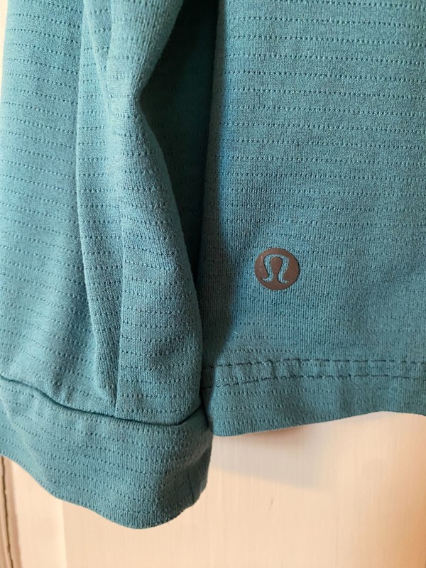 LULULEMON Shirt Teal Crew Neck Cuffed Long Sleeve Activewear Top Men's gallery
