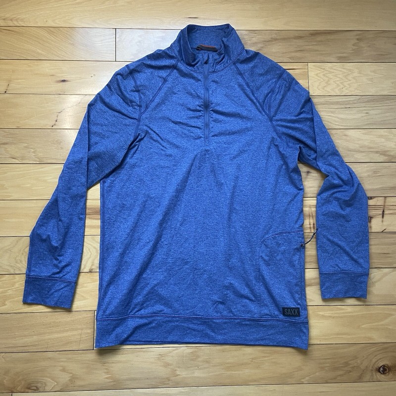Saxx Peakdaze Performance Half Zip Mens Sz S Blue Long Sleeve gallery