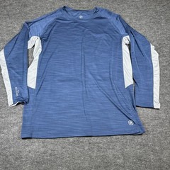 Hang Ten Mens XXL UPF 50+ Long Sleeve Sun Tee Quick Dry Zip Pocket Blue