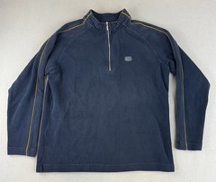 Vintage NIKE Corduroy 1/4 Zip Long Sleeve Men’s XL Blue Gold Trim Gray Tag