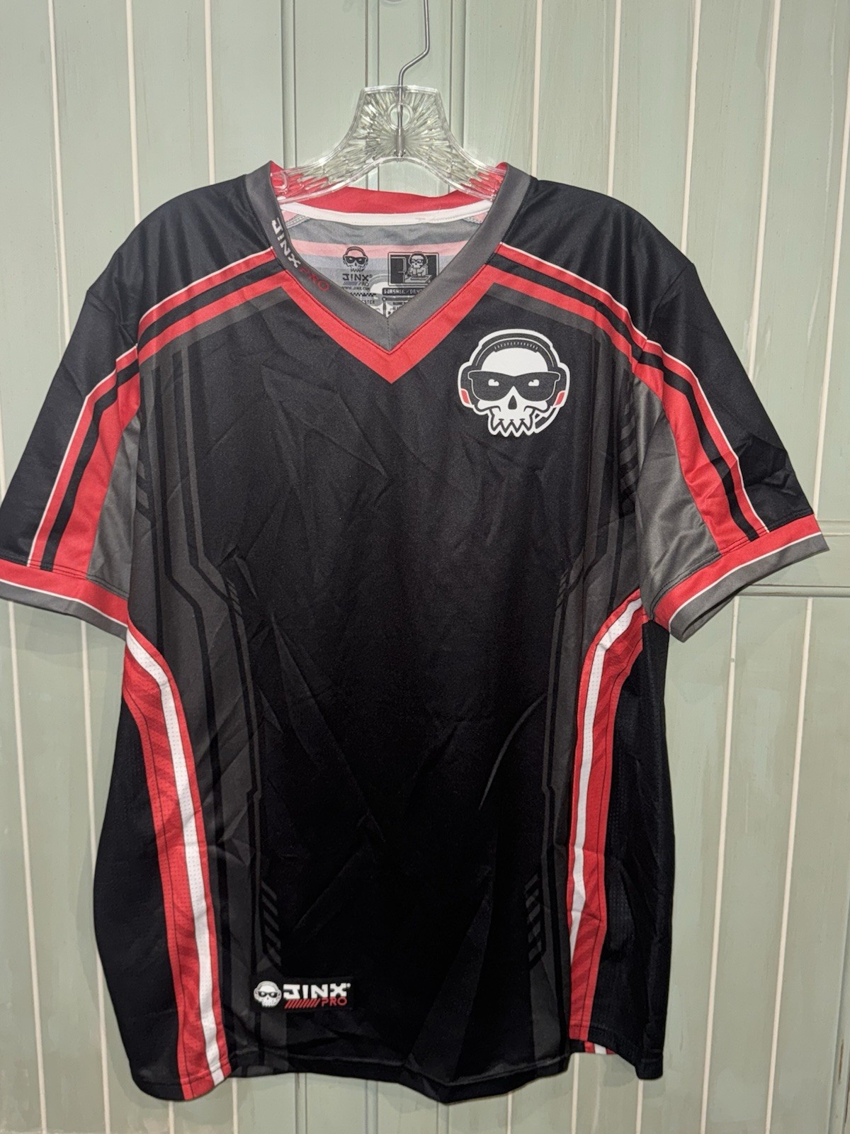 Jinx Pro Men’s XL Pixelated Black/Red/Grey Jersey NWT gallery