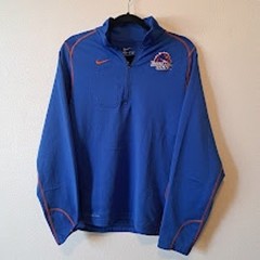 Nike Boise State Broncos Dri-FIT Quarter Zip Pullover Mens Small Blue Orange