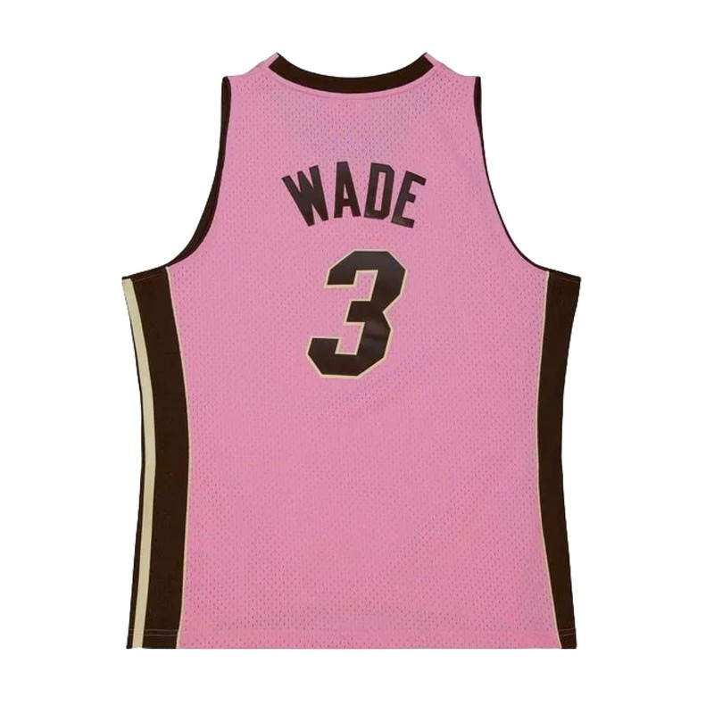 MENS MITCHELL & NESS PINK SUGAR BACON SWINGMAN JERSEY HEAT 2005 DWYANE WADE gallery