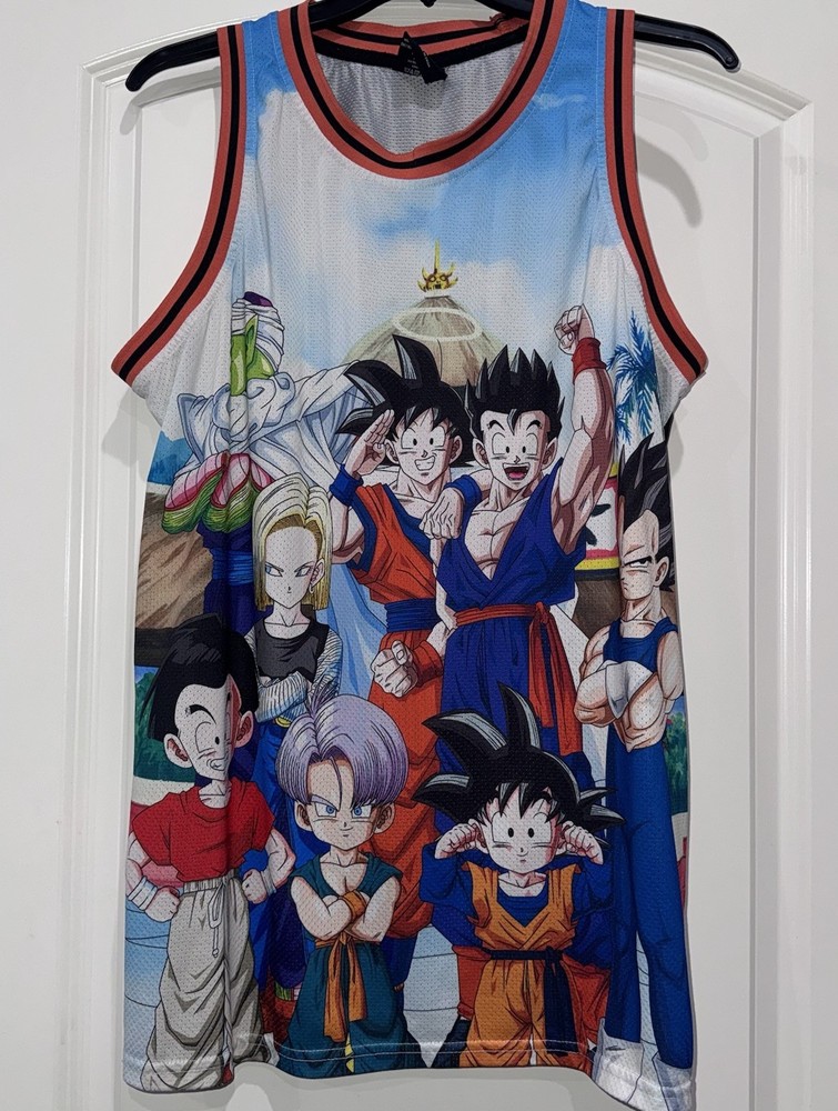 Dragon Ball Z Basketball Jersey Men's Medium AOP Anime Cartoon Lightweight