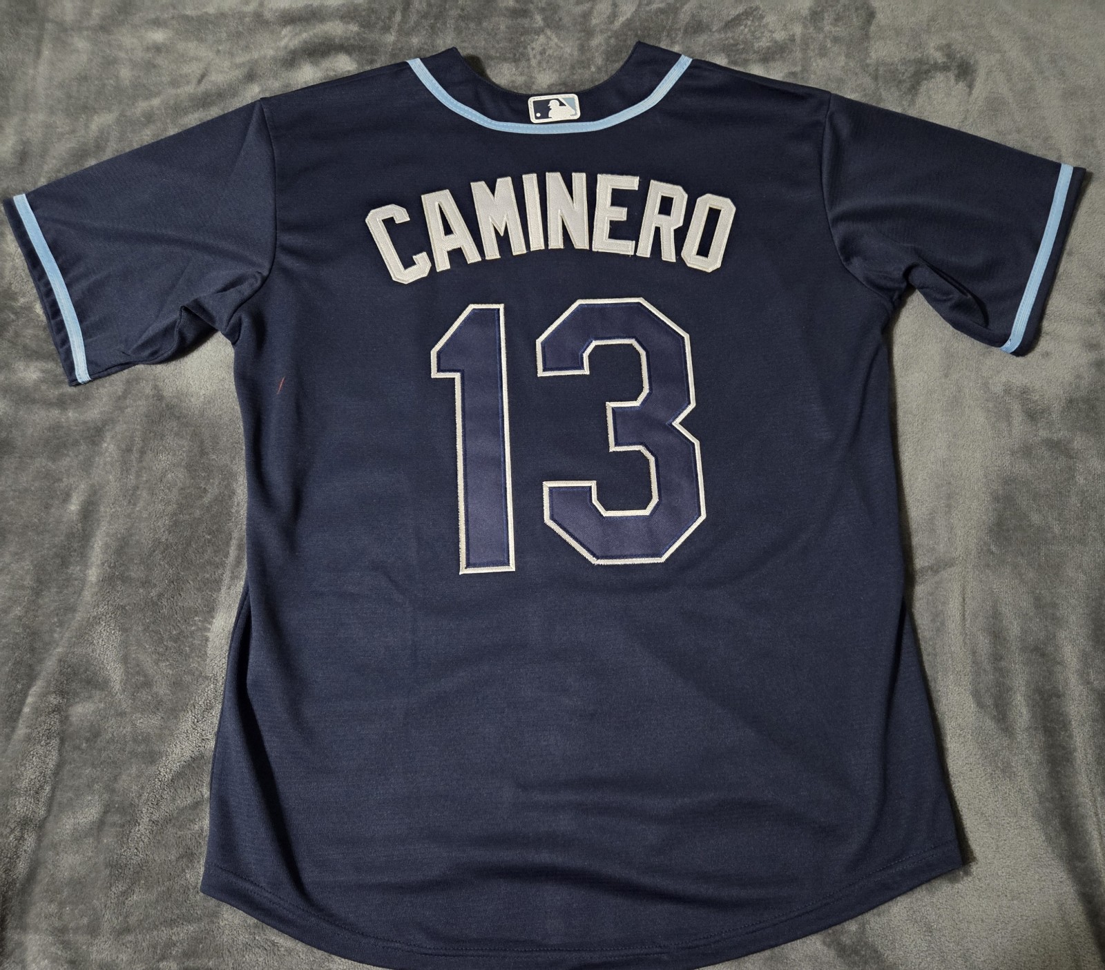 Fast Free Shipping! Small Junior Caminero Tampa Bay Rays Stitched Jersey 13 gallery
