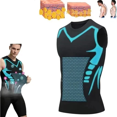 Men Compression Shirt Version Ionic Shaping Sleeveless Vest Sport Tank Top S-2XL gallery