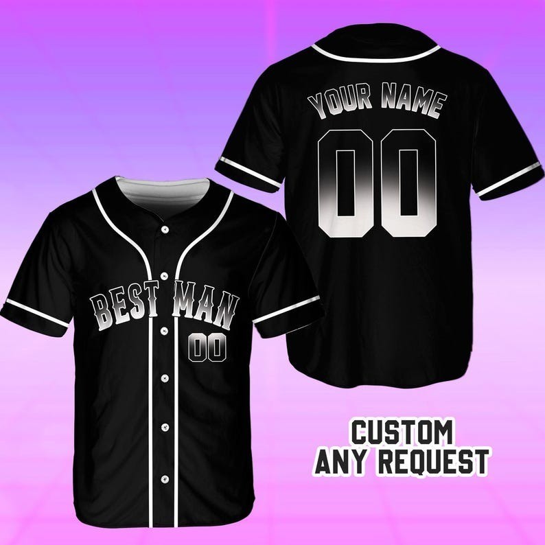 Personalized Groom & Groomsmen Baseball Jersey, Custom Best Man Wedding Jersey gallery