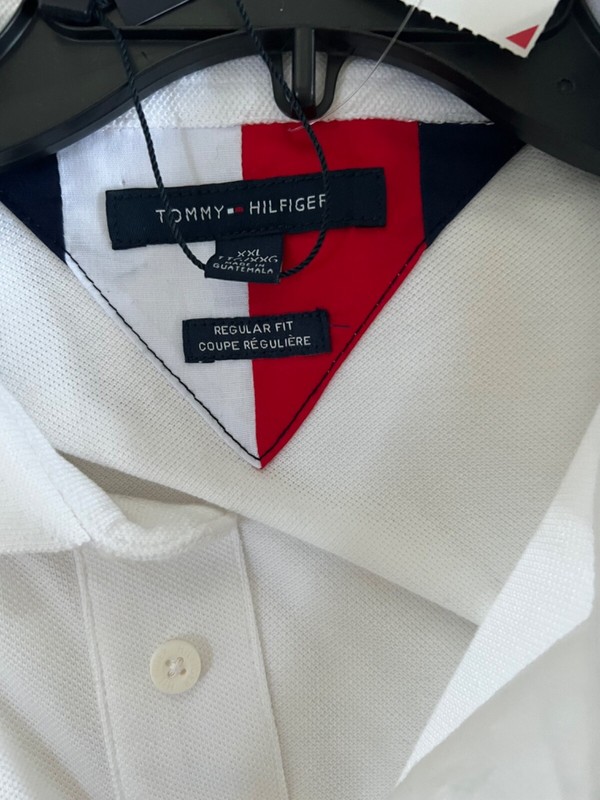 🔥RARE/Tommy Hilfiger embroidered logo polo shirt SIZE 2XL WHITE NWT $59.50 gallery