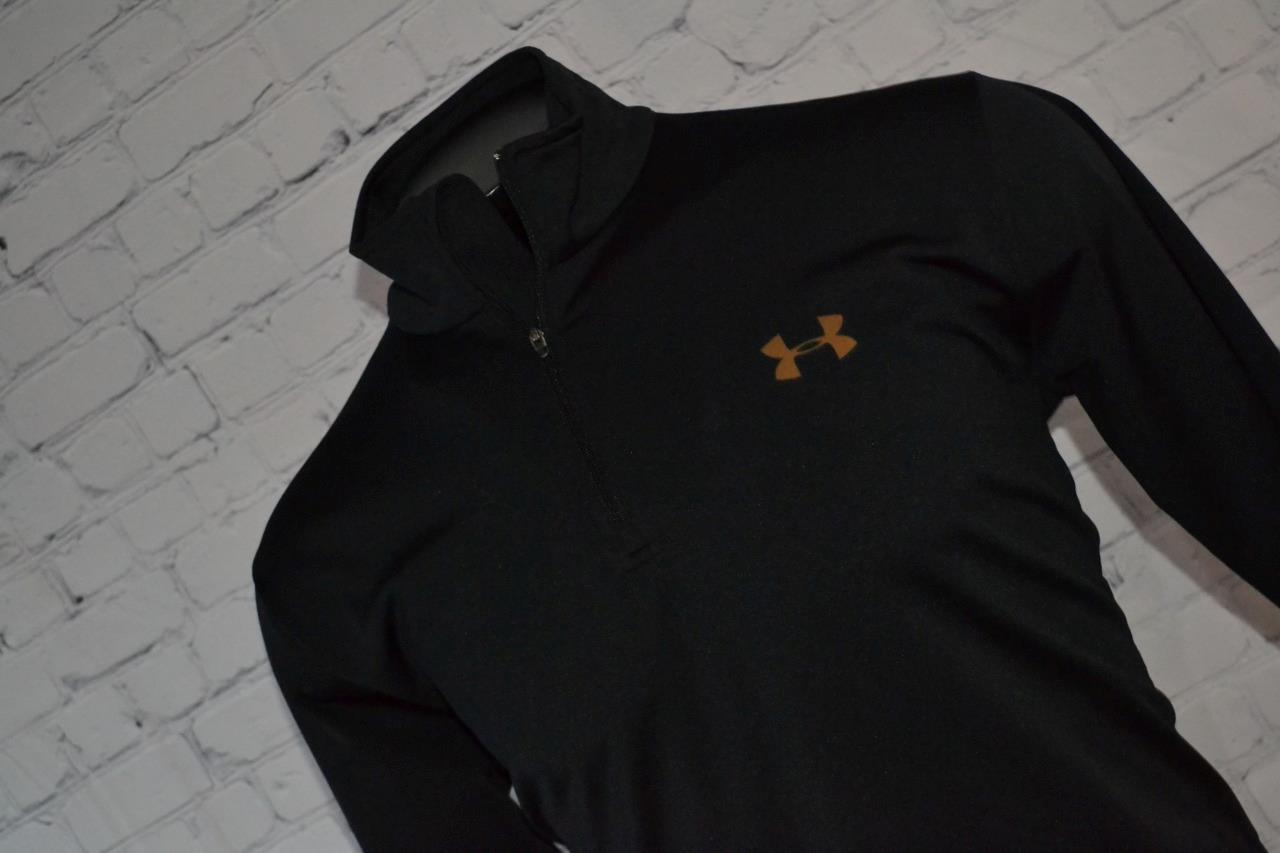 46762-a Under Armour Athletic Pullover Shirt Hunting Golf Black Size Medium Mens gallery