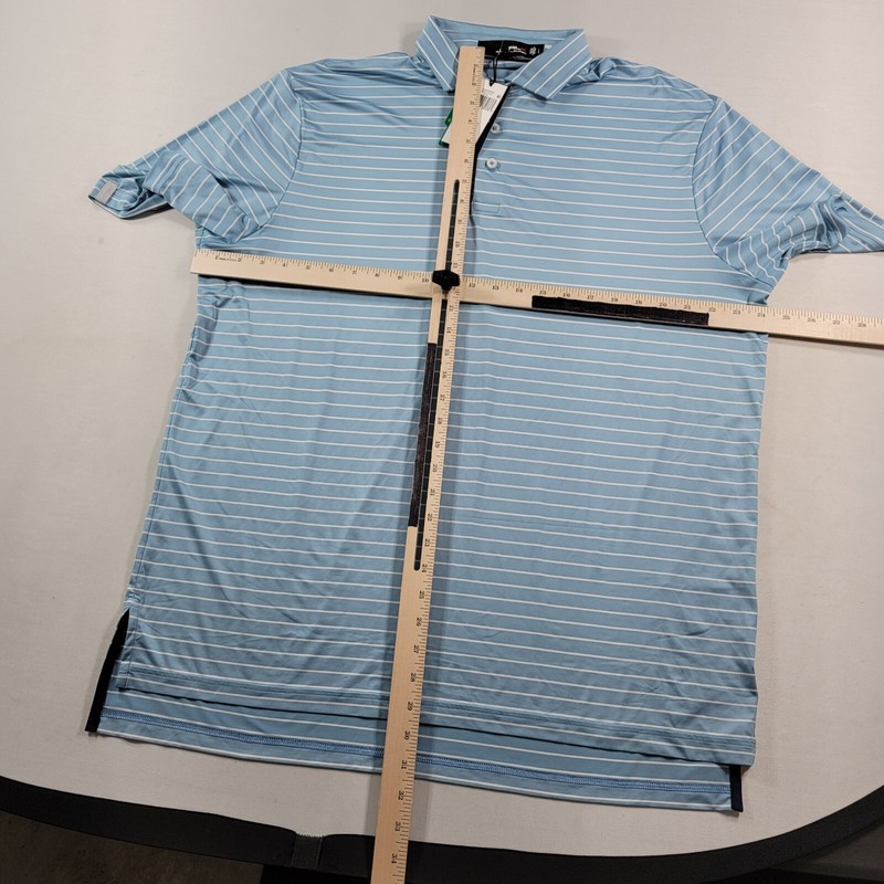 Polo Ralph Lauren RLX Performance Print Polo Shirt Mens Large Blue Stripe gallery