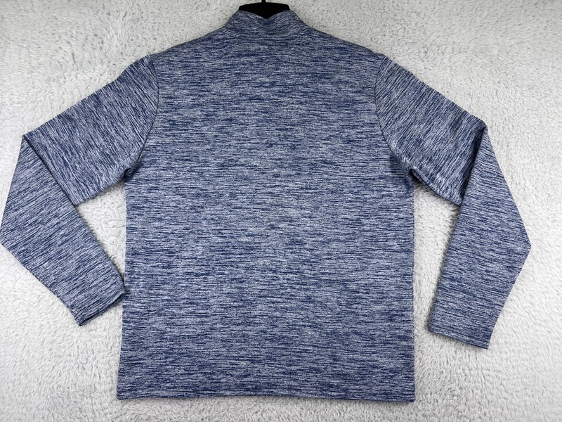 Captain America Sweater Mens Medium Blue Marvel 1/4 Zip Polyester Mock Neck gallery