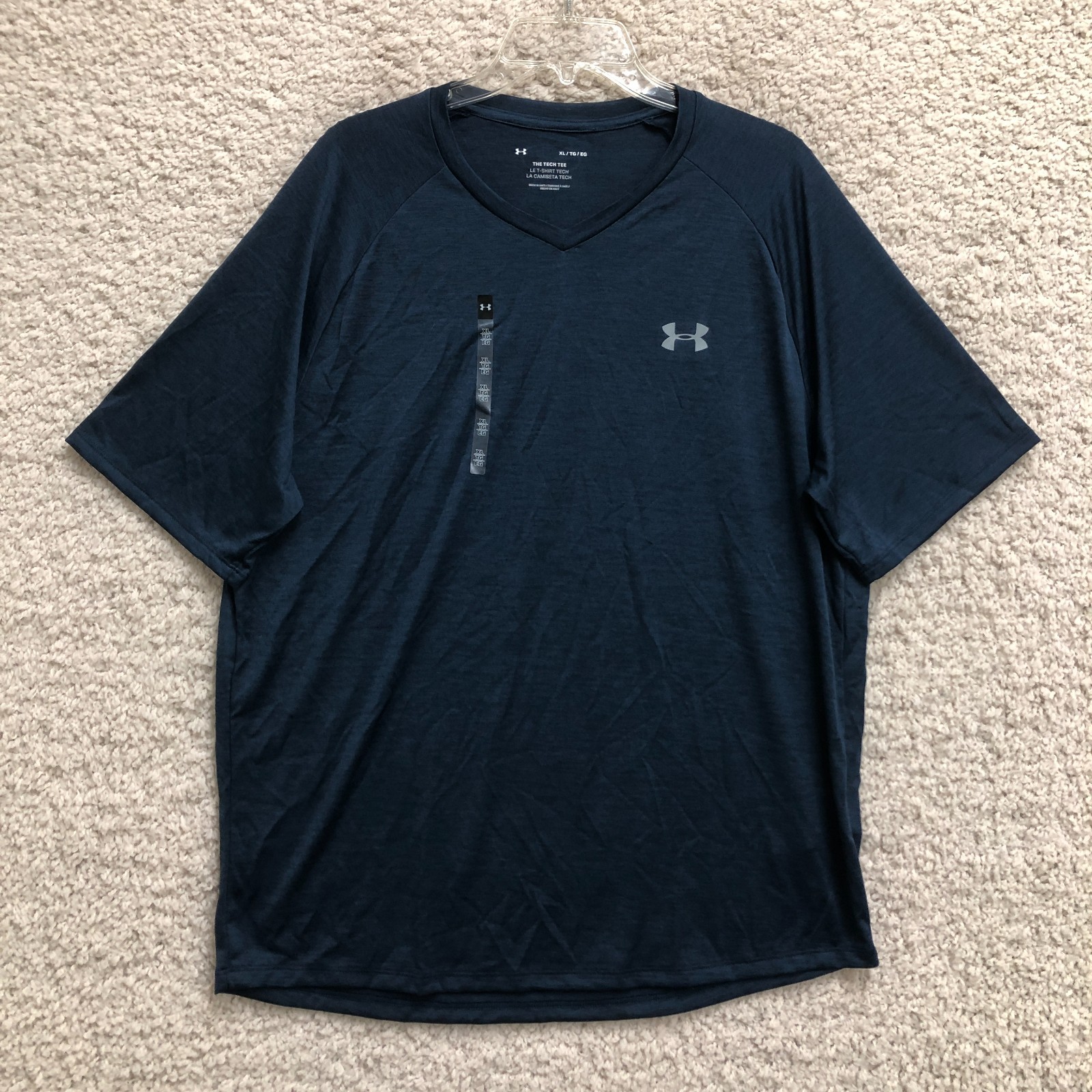 NEW Under Armour Shirt Extra Large Adult Blue The Tech Tee Training Mens XL gallery
