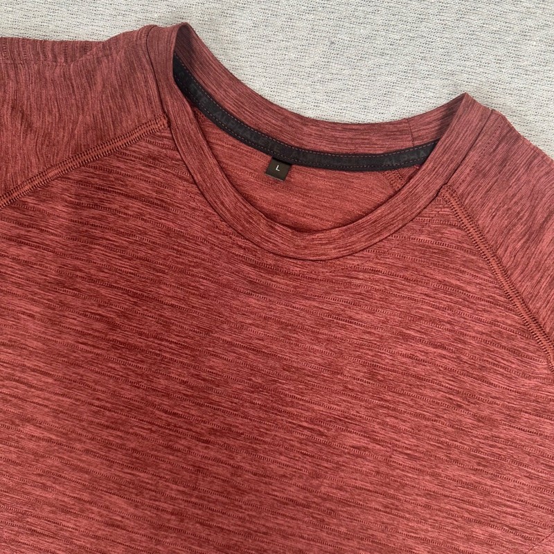 Alphalete Gym Shirt Mens Large Maroon Performance Short Sleeve Training Workout gallery