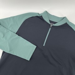 Maelreg Performance Pullover Mens Large Long Sleeve 1/4 Zip Green Black