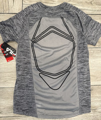 Small Fila Performance T-Shirt Fitted Spacedye Gray Tee 2017 Provent Mesh Panels