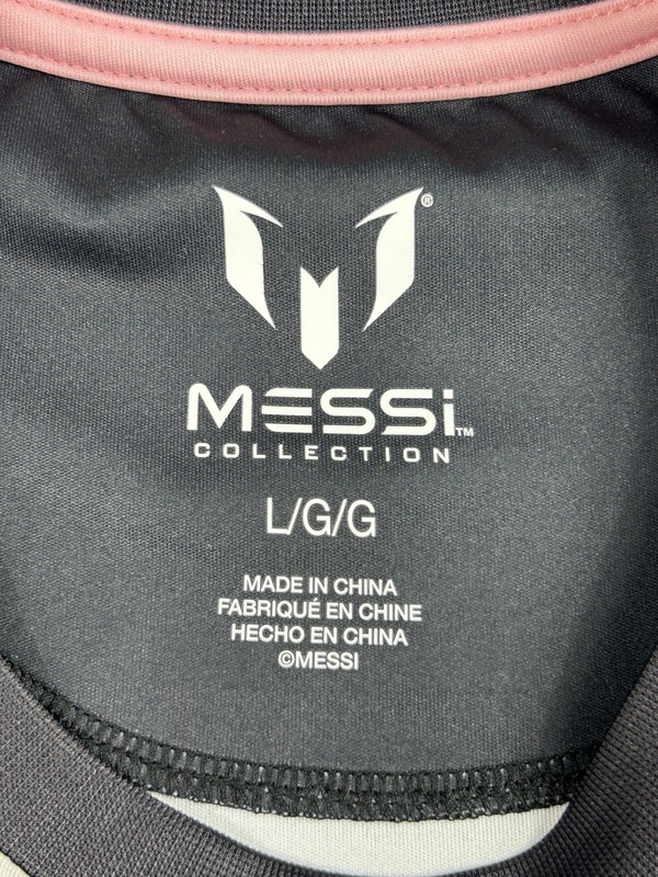 Messi Collection Soccer Jersey Men’s Large Black Pink #10 GOAT Logo Athletic NWT gallery